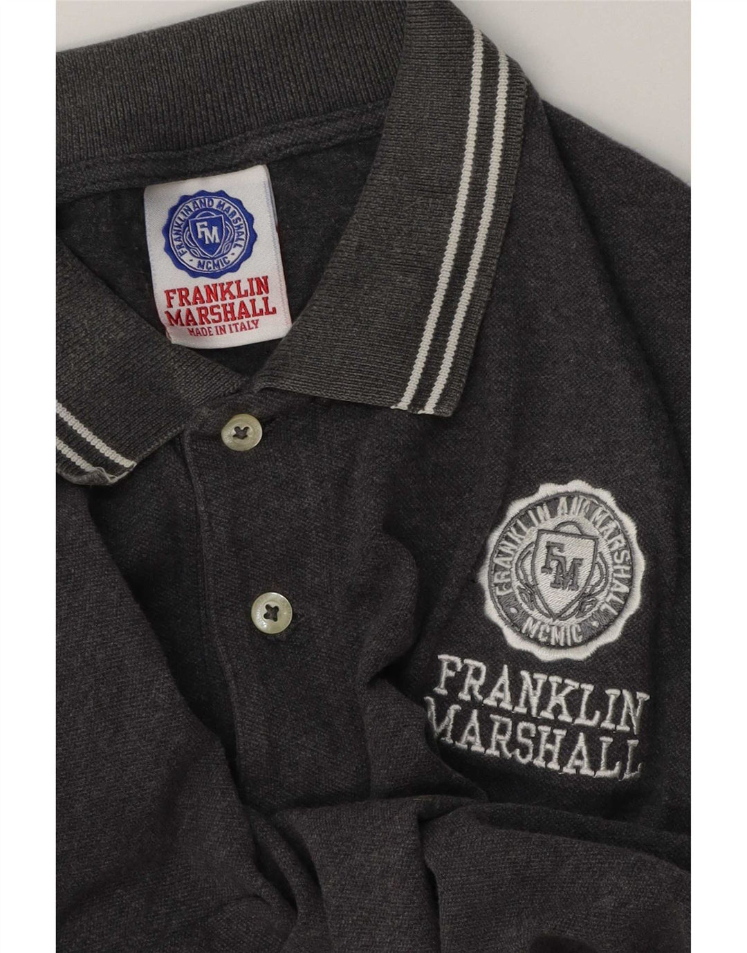 Polo grafica da uomo Franklin & Marshall grigio medio