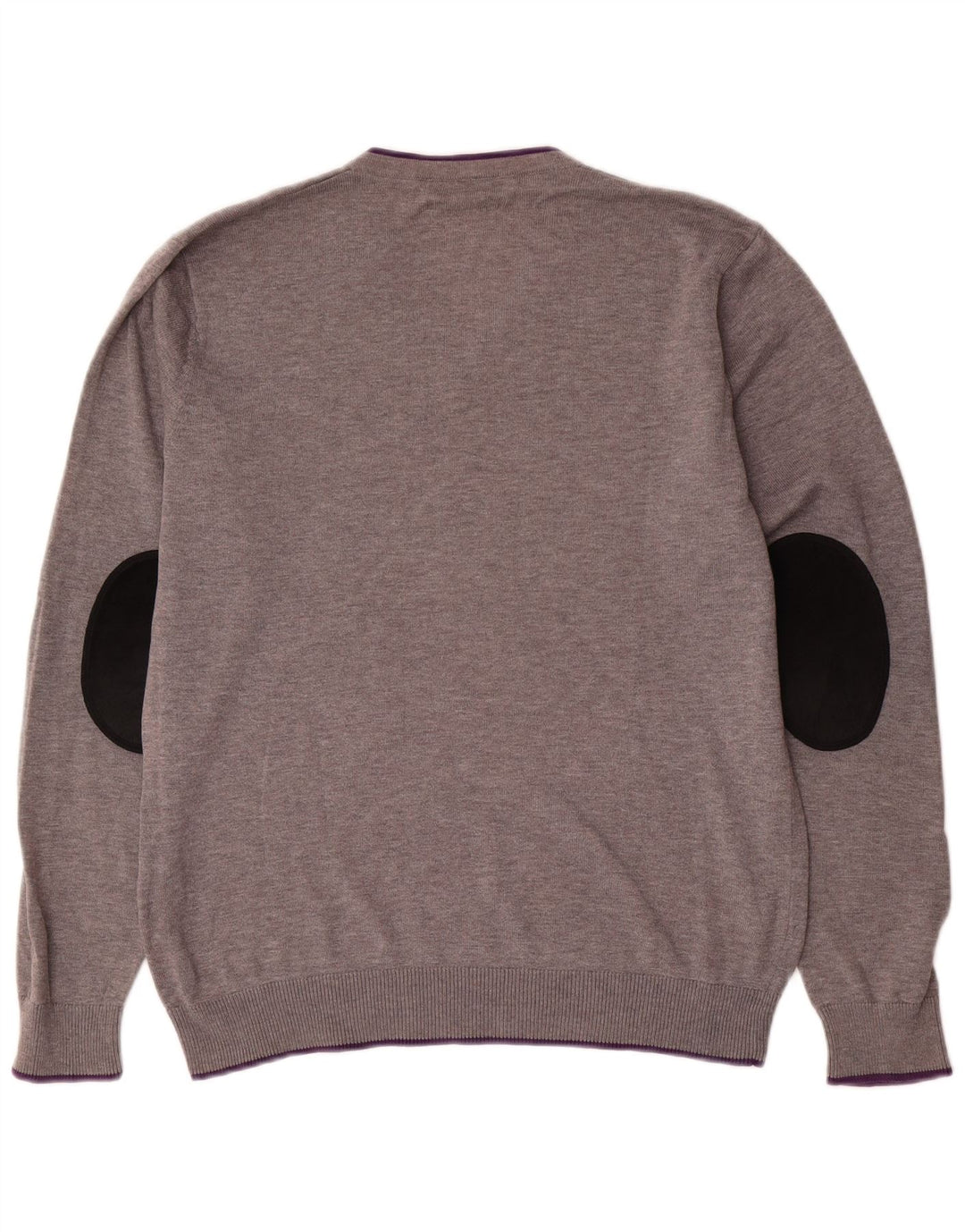 Gant Maglione da uomo con scollo a V in cotone color block grigio medio