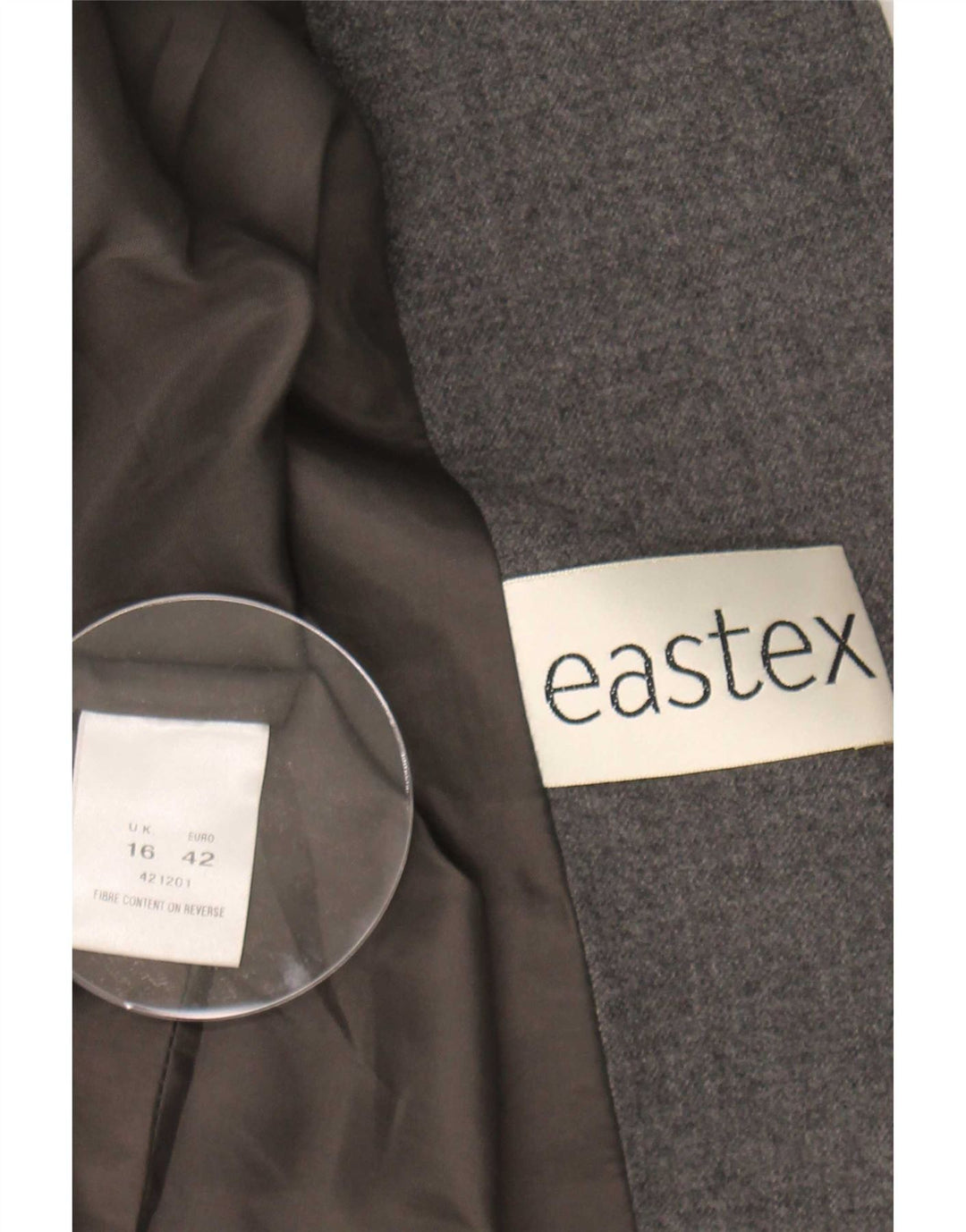 Giacca blazer a 4 bottoni da donna Eastex UK 16 grande lana grigia
