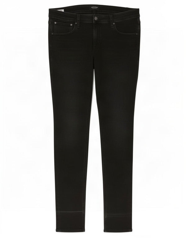 Jack & Jones Mens Skinny Jeans W36 L32 Black Cotton