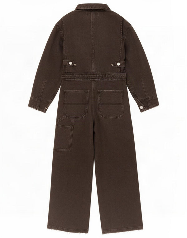Tuta in denim Carpenter per ragazze Zara 6-7 anni Cotone grigio
