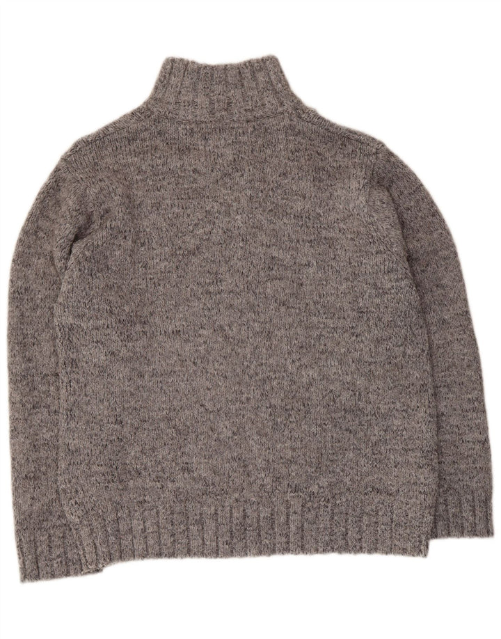 MARKS & SPENCER Maglione da uomo con collo con zip UK 41/43 Grande Grigio