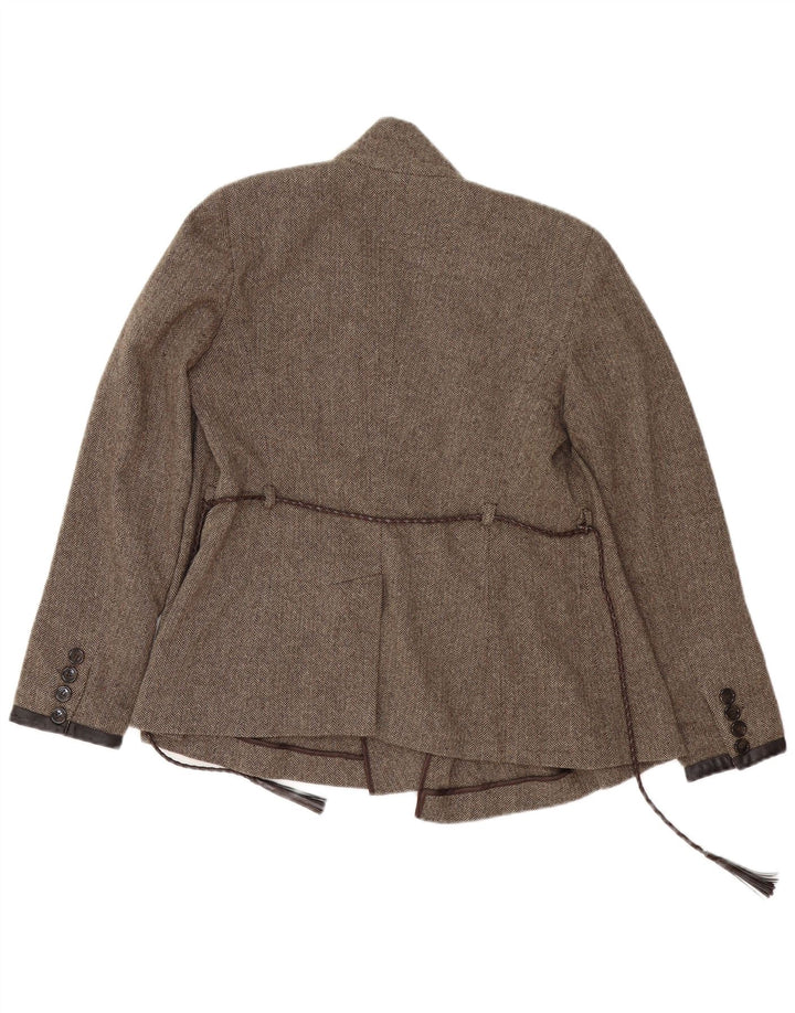 Giacca blazer da weekend da donna Max Mara UK 12 Lana vergine marrone medio