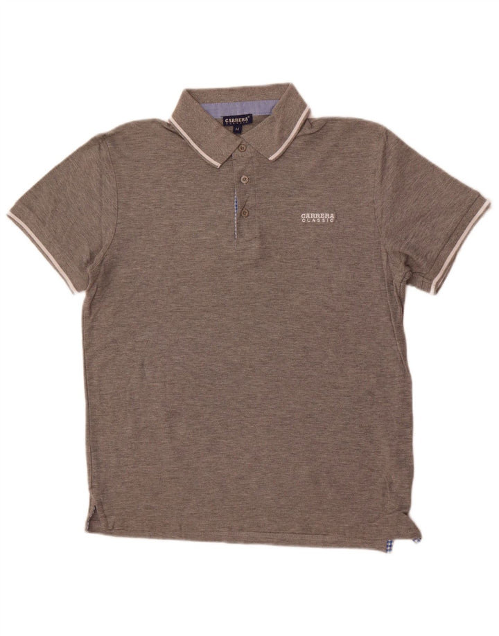 Polo classica da uomo Carrera in cotone grigio medio