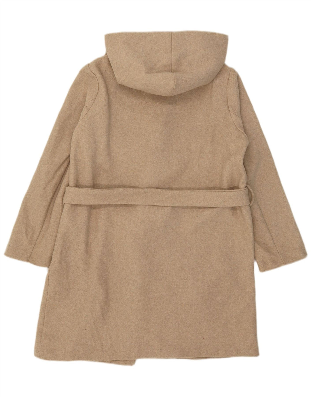 Cappotto con cappuccio da donna Zara UK 14 Poliestere beige medio