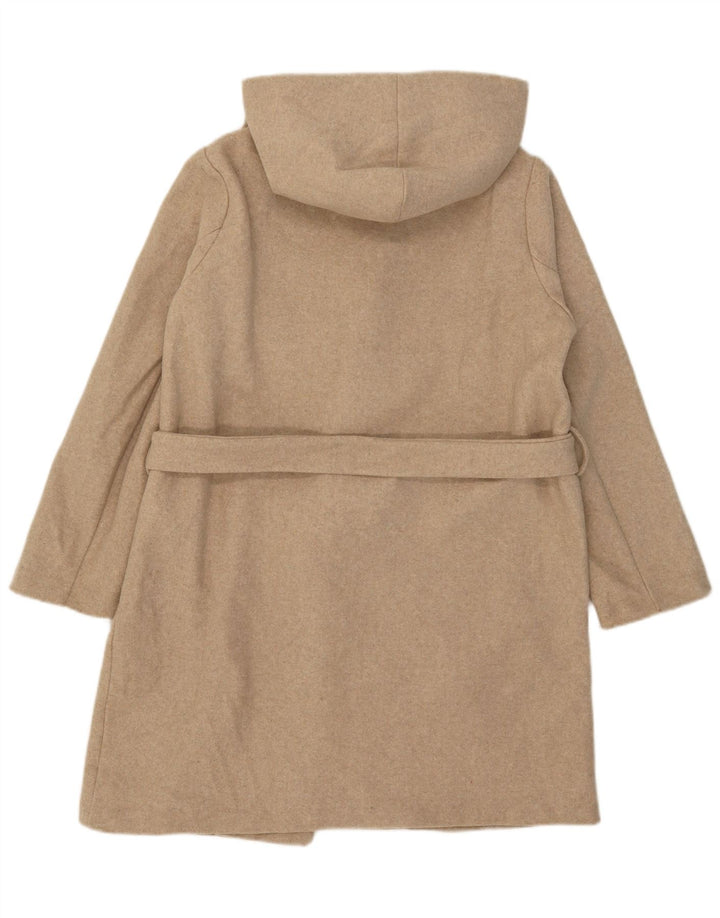 Cappotto con cappuccio da donna Zara UK 14 Poliestere beige medio