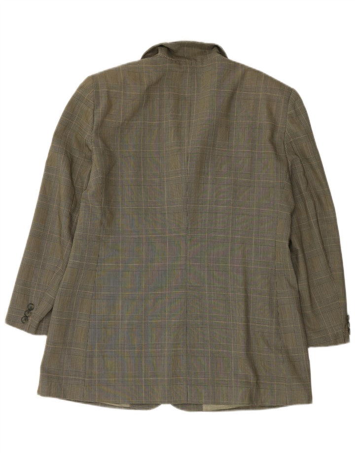 Giacca blazer a 3 bottoni da donna Elizabeth Ascot UK 18 XL verde pied de poule