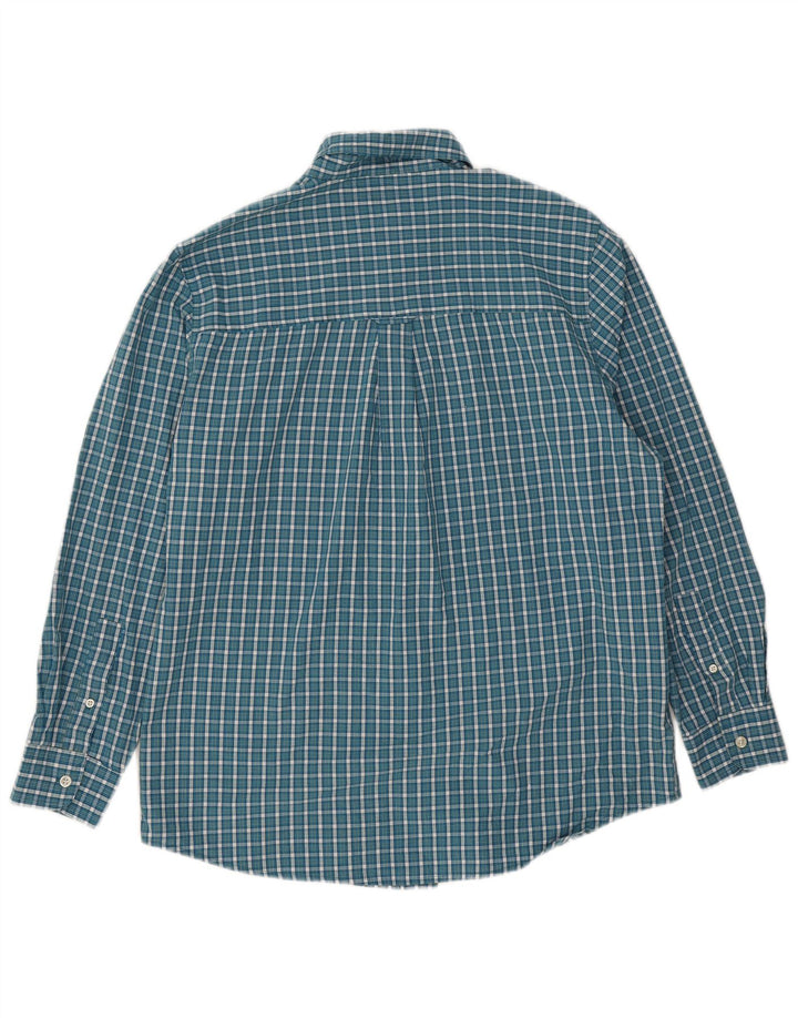 Camicia Chaps da uomo Easy Care in cotone a quadri blu medio
