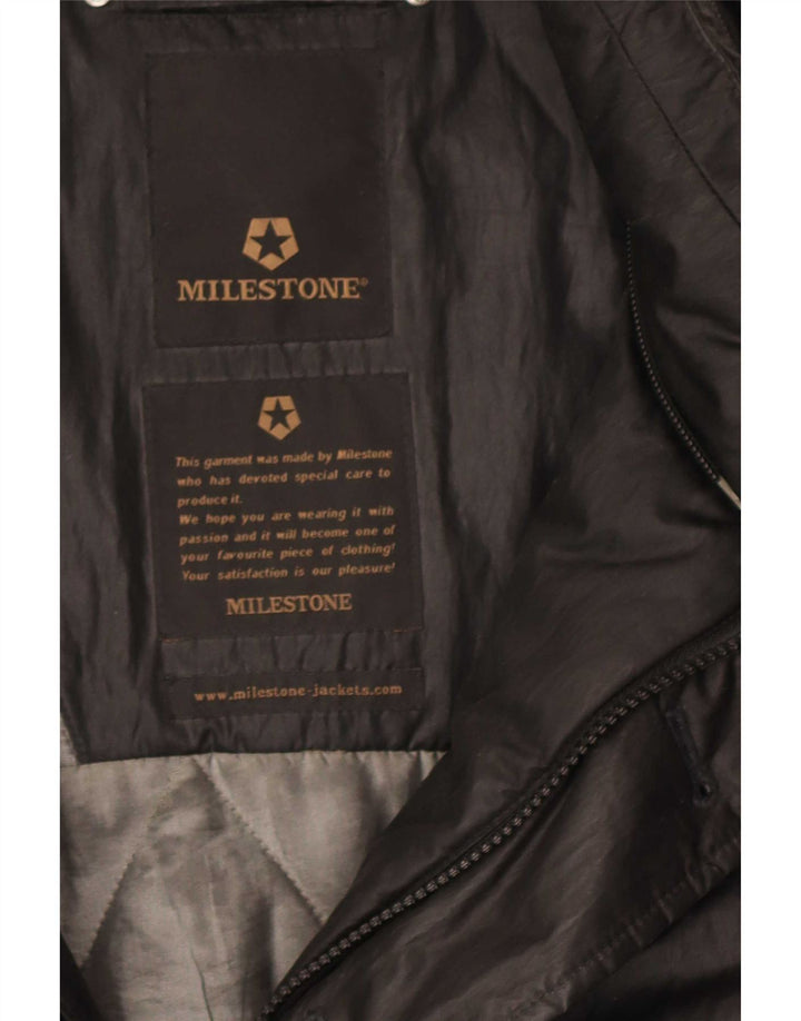 Giubbotto bomber con cappuccio da uomo Milestone UK 44 2XL poliestere nero