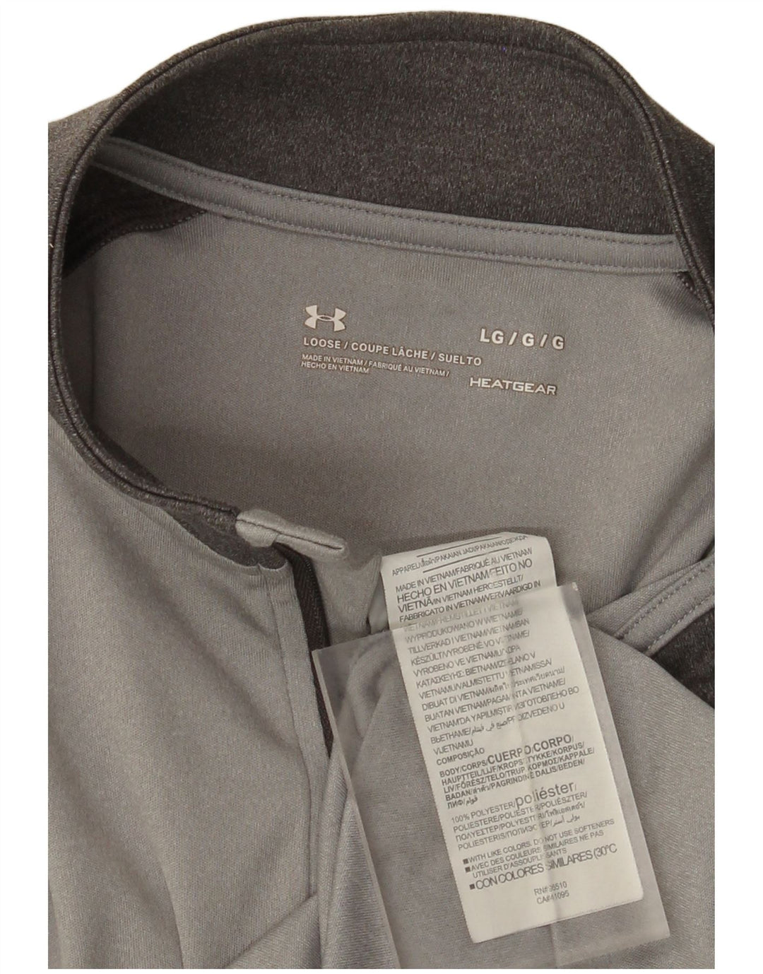 Under Armour Uomo Heat Gear Zip Collo Pullover Tuta Top Grande Grigio