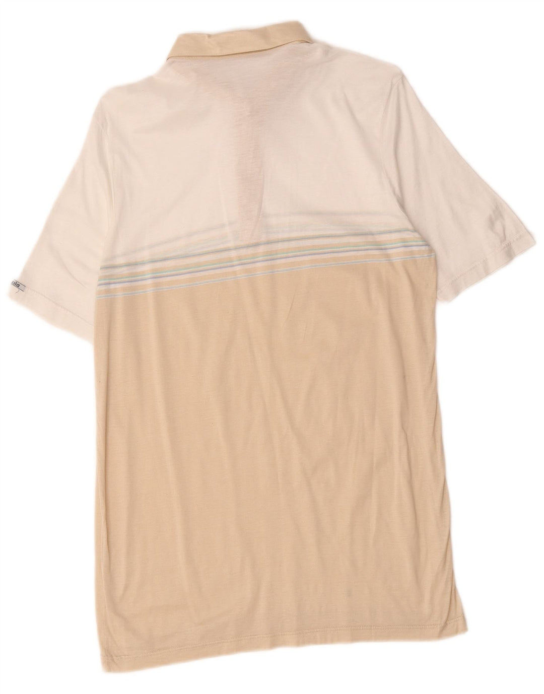 Polo da uomo Baila piccola in cotone color block beige
