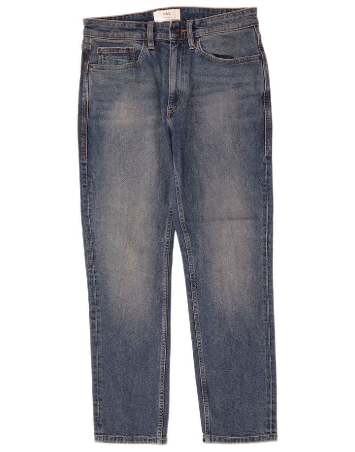 Jeans slim fit slim da uomo Marks & Spencer W30 L29 cotone blu