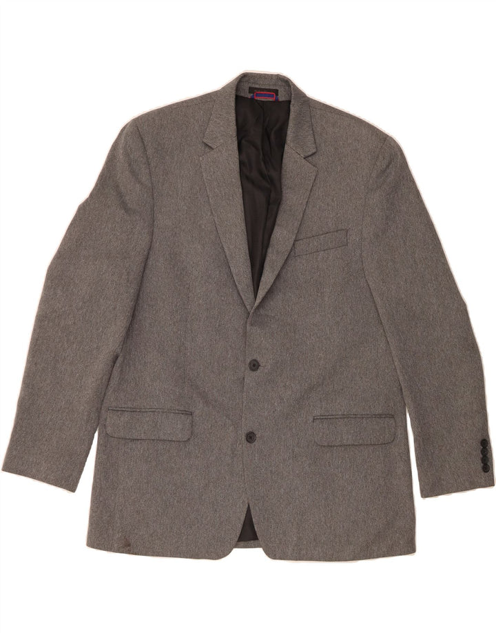 IZOD Mens 2 Button Blazer Jacket UK 46 3XL Grey Polyester Vintage Izod and Second-Hand Izod from Messina Hembry 