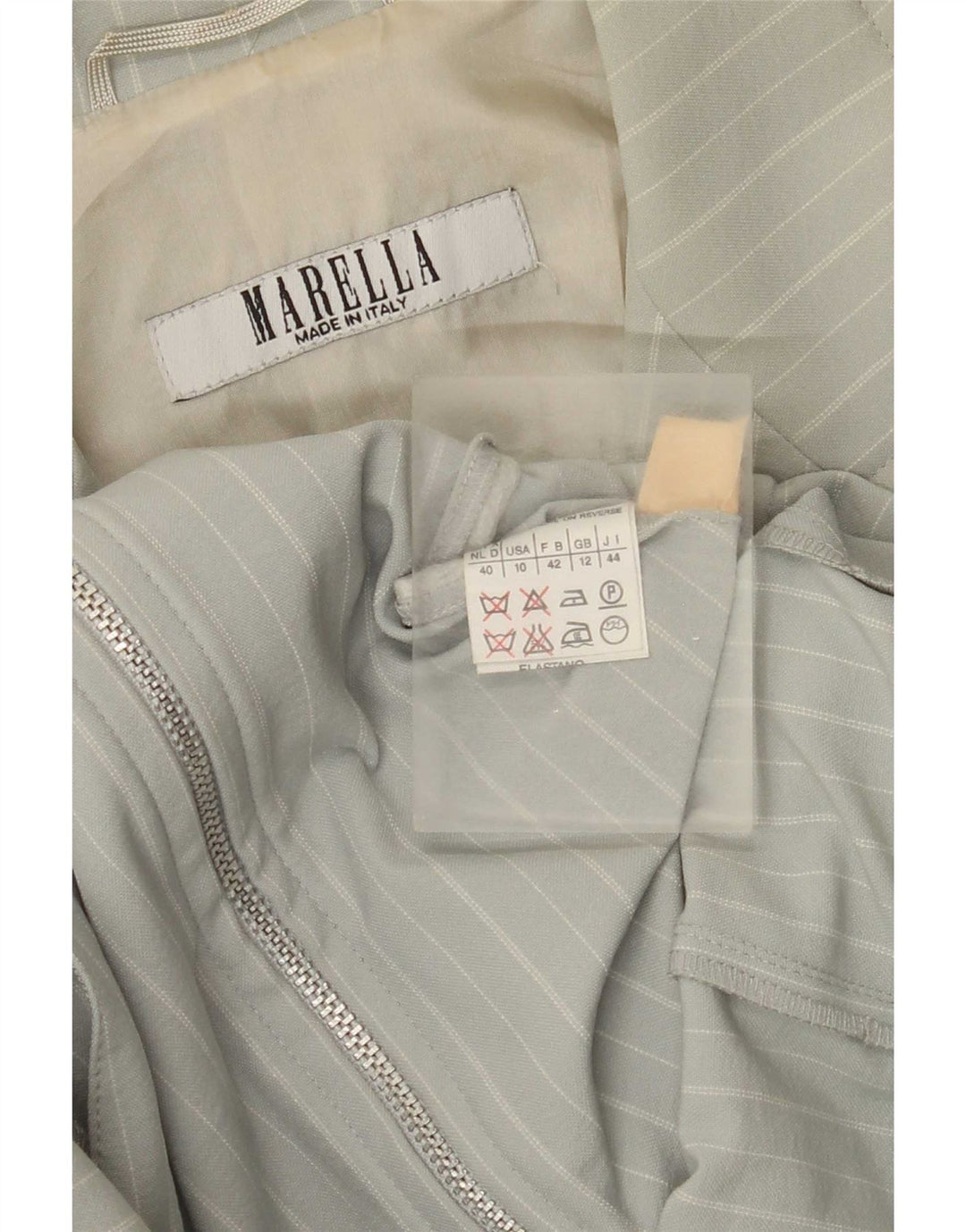 Giacca blazer da donna Marella UK 12 Poliammide a righe verde medio