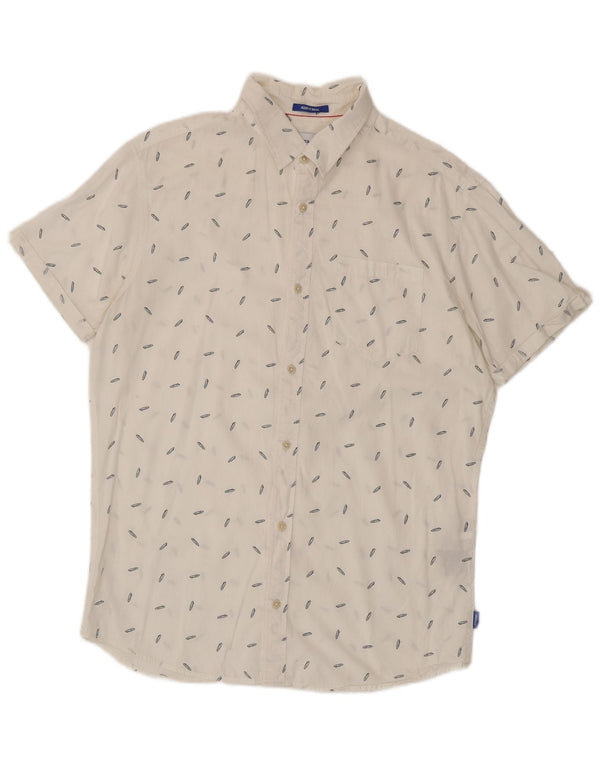 Camicia a maniche corte da uomo Jack & Jones grande in cotone maculato bianco