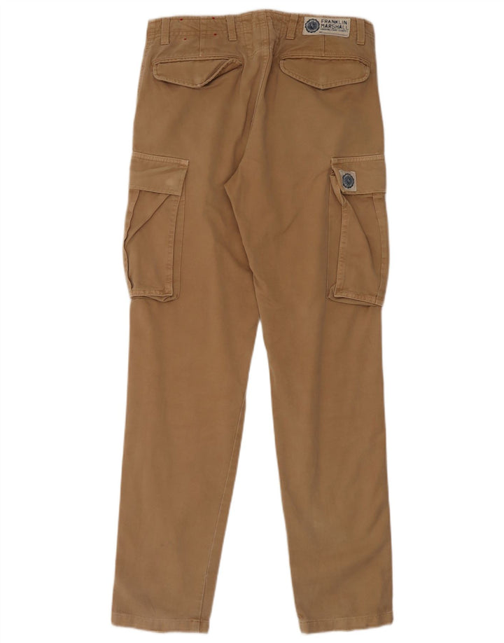 Pantaloni cargo dritti da uomo Franklin Marshall W30 L32 in cotone beige