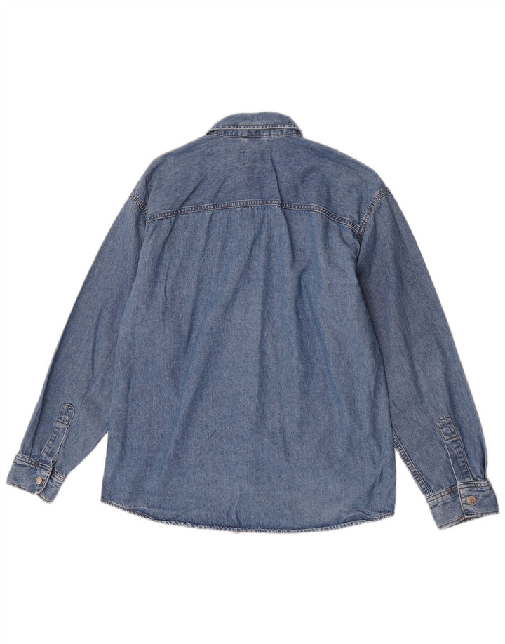Camicia di jeans da uomo Jack & Jones grande in cotone blu