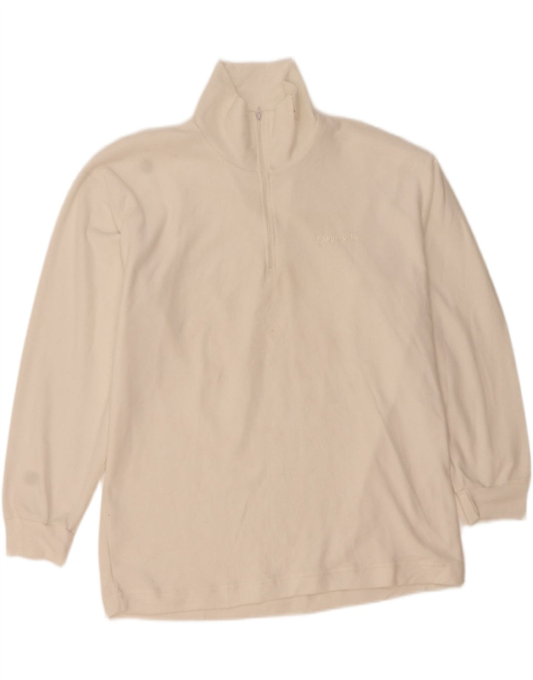 Felpa Campagnolo da uomo con zip e collo, maglione XL, poliestere bianco