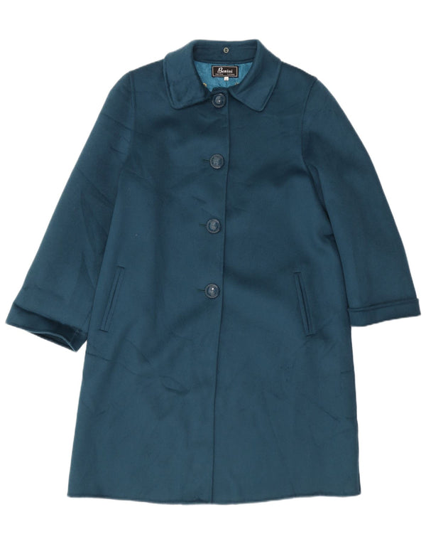 Vintage Womens Overcoat IT 46 Large Navy Blue Wool