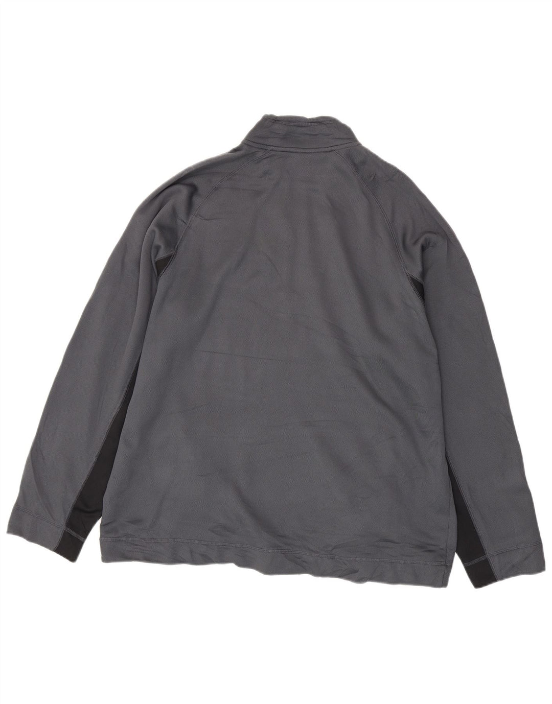 Felpa Reebok da uomo con zip e collo, 2XL, poliestere color block grigio