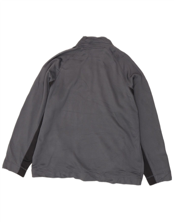 Felpa Reebok da uomo con zip e collo, 2XL, poliestere color block grigio