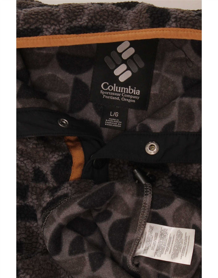 Maglione in pile oversize da donna Columbia UK 16 grande grigio geometrico