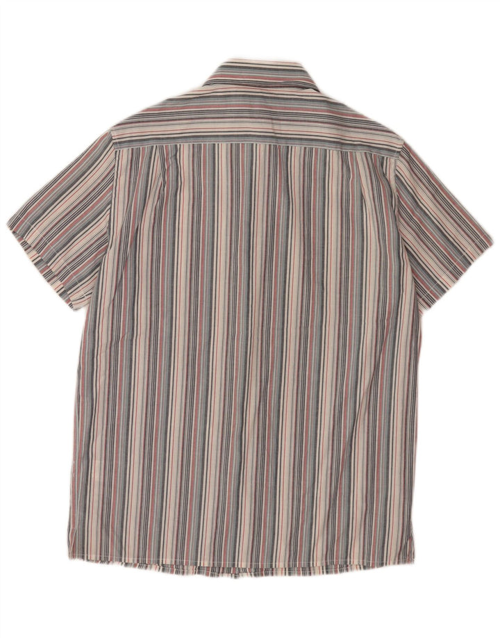 Camicia a maniche corte da uomo French Connection piccola in cotone a righe grigie