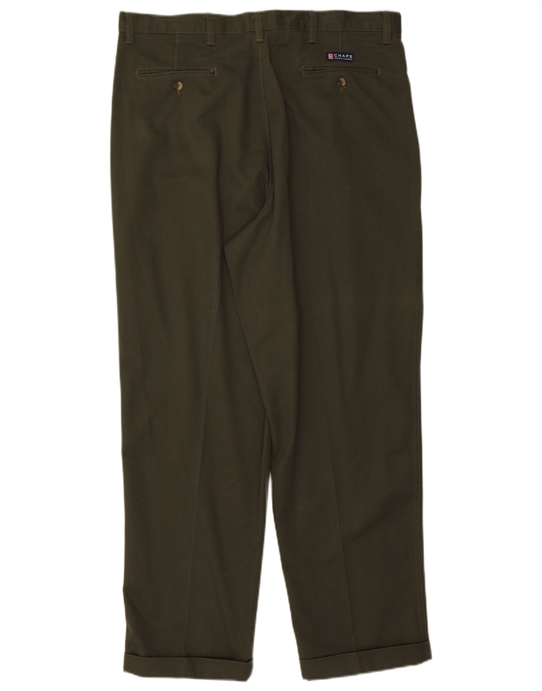 CHAPS RALPH LAUREN Pantaloni chino con pegging da uomo W38 L30 cotone kaki
