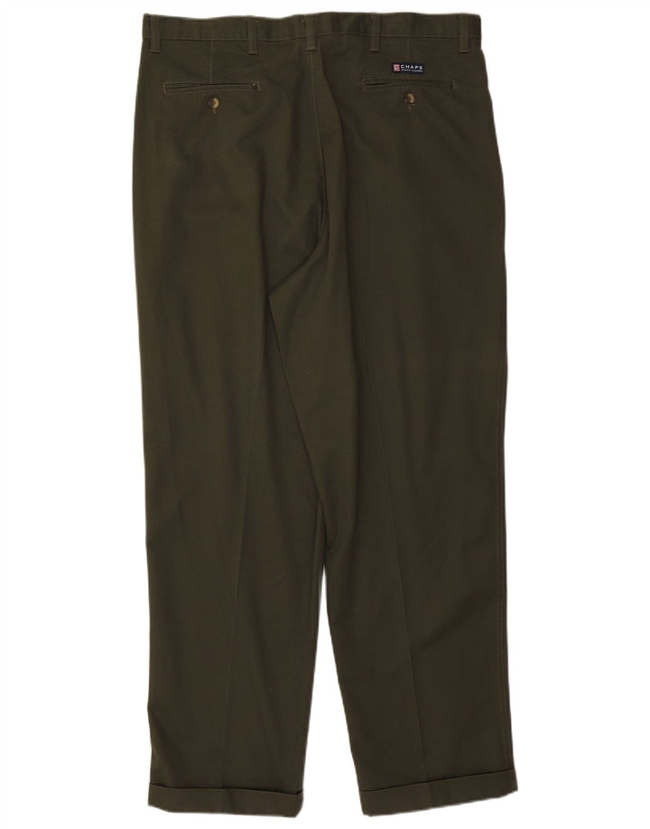 CHAPS RALPH LAUREN Pantaloni chino con pegging da uomo W38 L30 cotone kaki