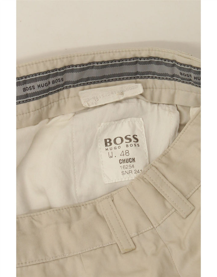 Pantaloni da abito dritti Chuck da uomo HUGO BOSS IT 48 medio W30 L31 Beige