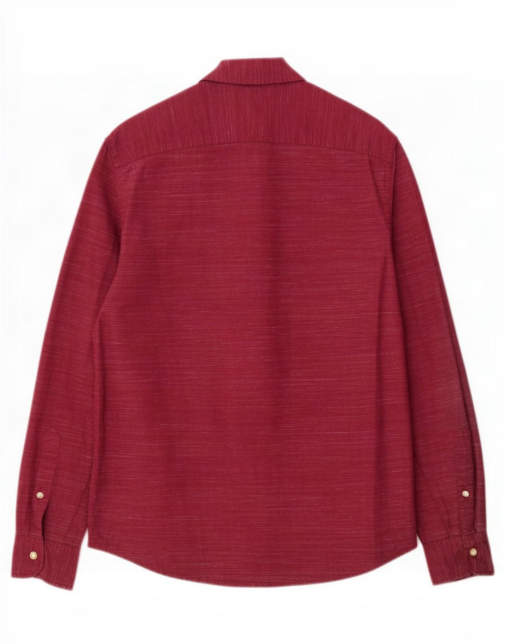 Camicia elasticizzata da uomo Hollister in cotone screziato bordeaux medio