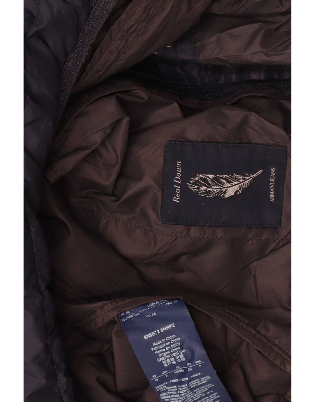 Giacca Imbottita Uomo Armani Jeans IT 48 Medium Blu Navy Poliammide