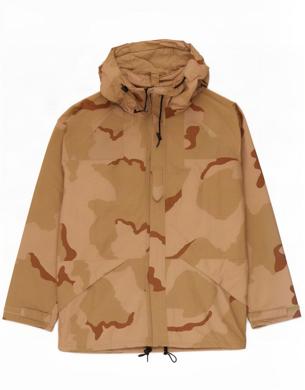 Giacca antipioggia con cappuccio da uomo Raven UK 40 Large Beige Camouflage Nylon