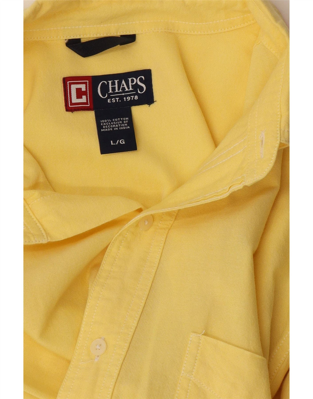 Camicia da uomo Chaps grande in cotone giallo