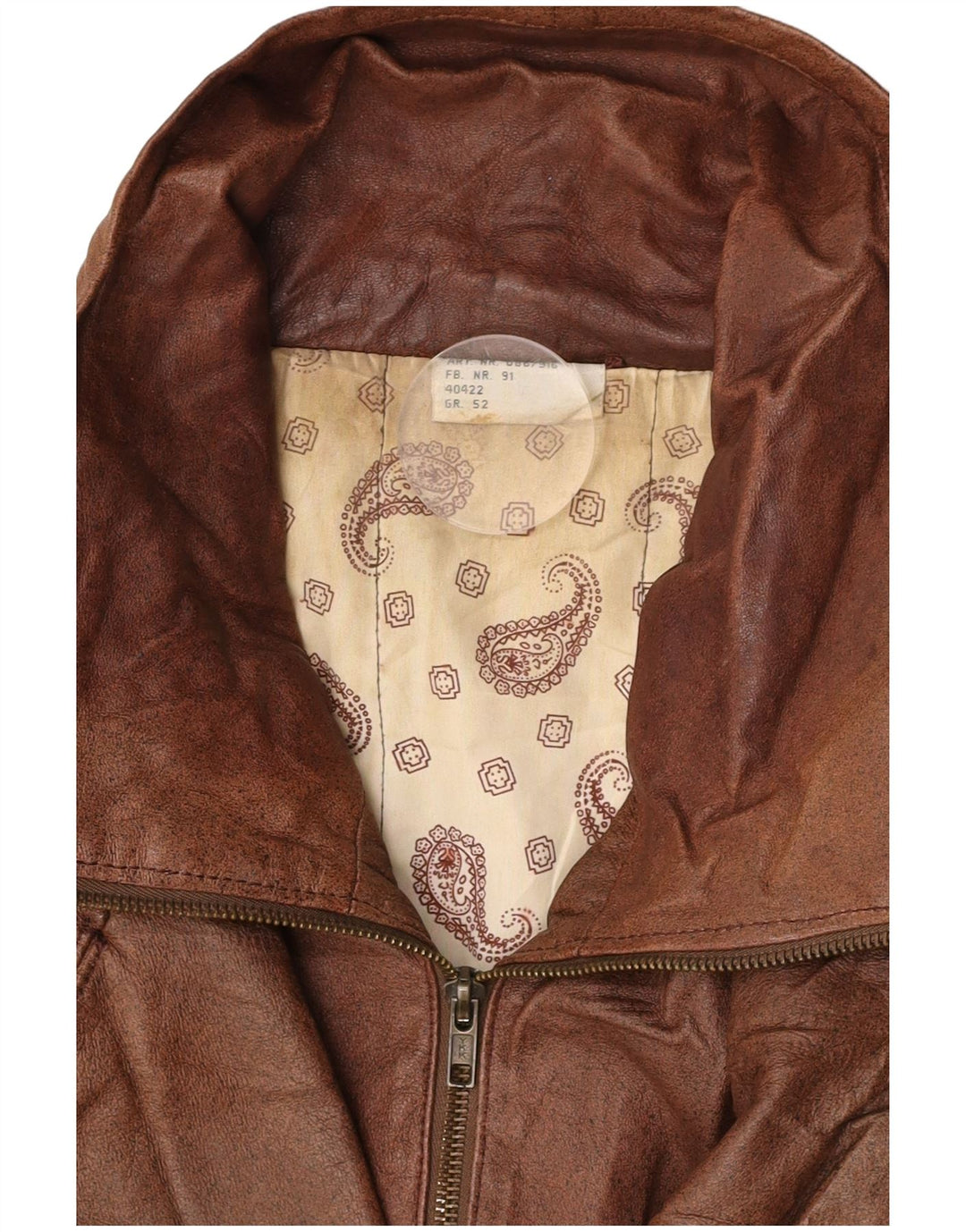 Giacca in pelle da uomo VINTAGE IT 52 XL Marrone