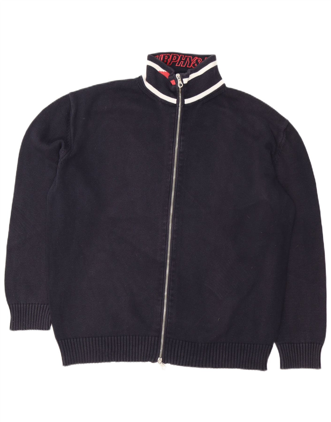 Maglione cardigan grafico da uomo Murphy & Nye 2XL cotone blu navy