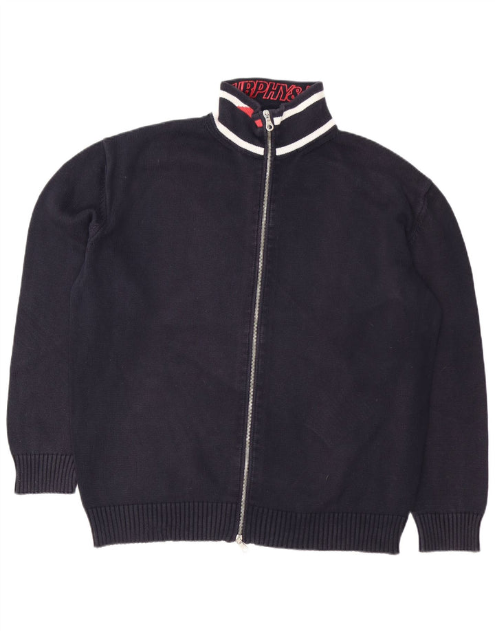 Maglione cardigan grafico da uomo Murphy & Nye 2XL cotone blu navy