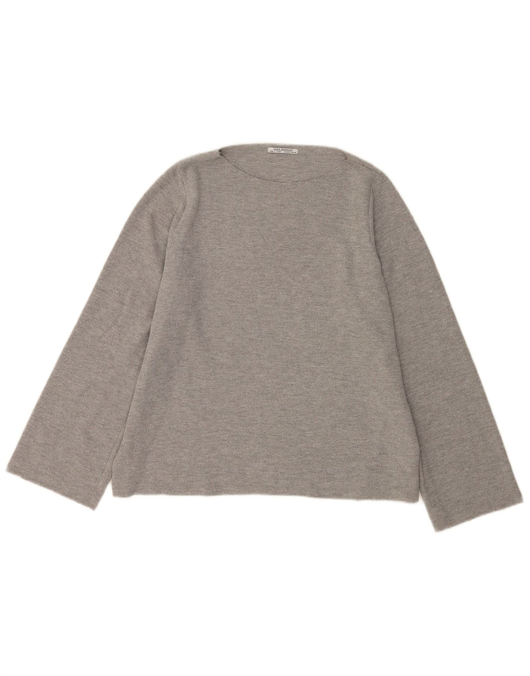 Top Zara Trafaluc da donna oversize a maniche lunghe UK 10 piccolo poliestere grigio