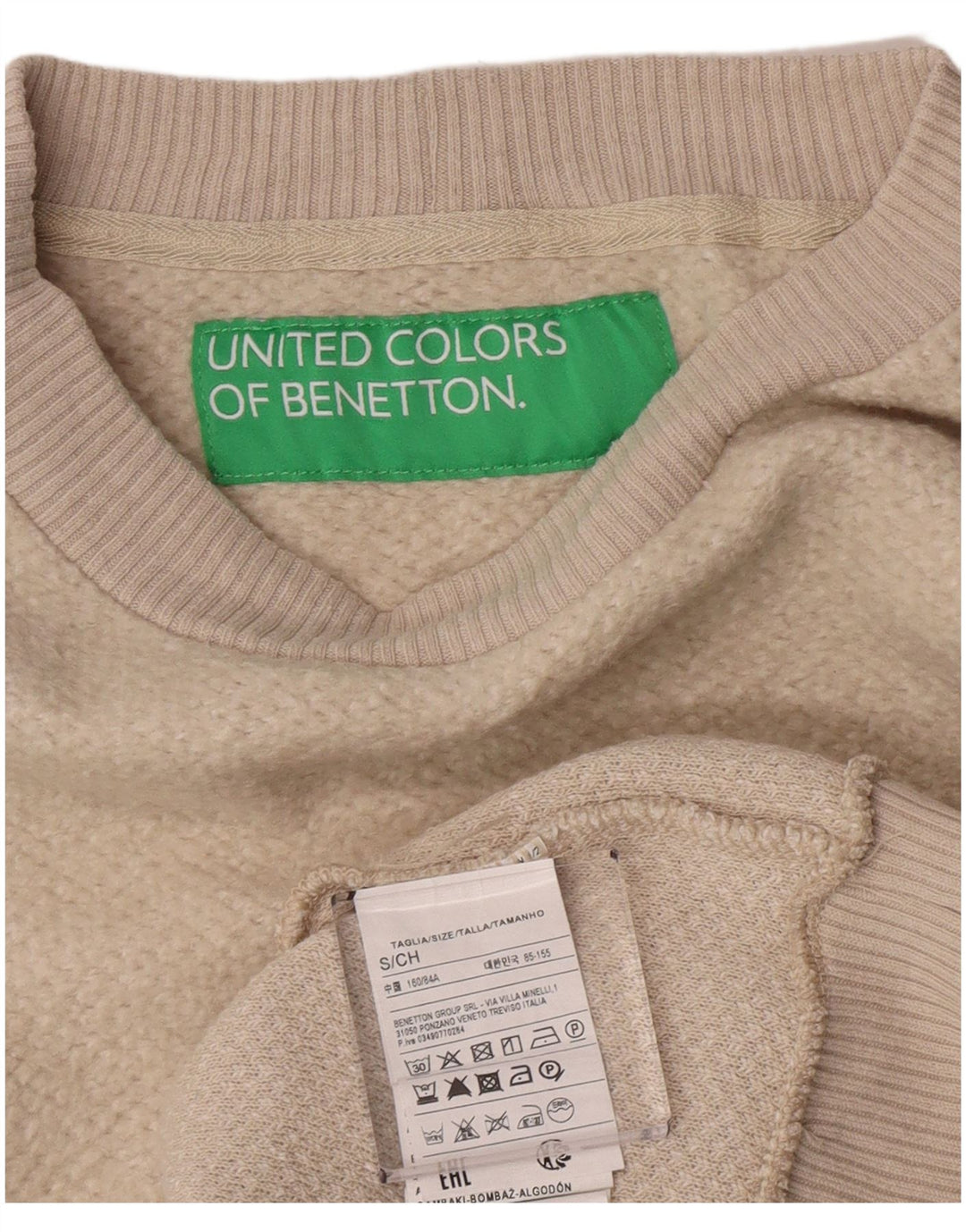 Maglione da donna con scollo a barca Benetton UK 10 Small Off White Classic