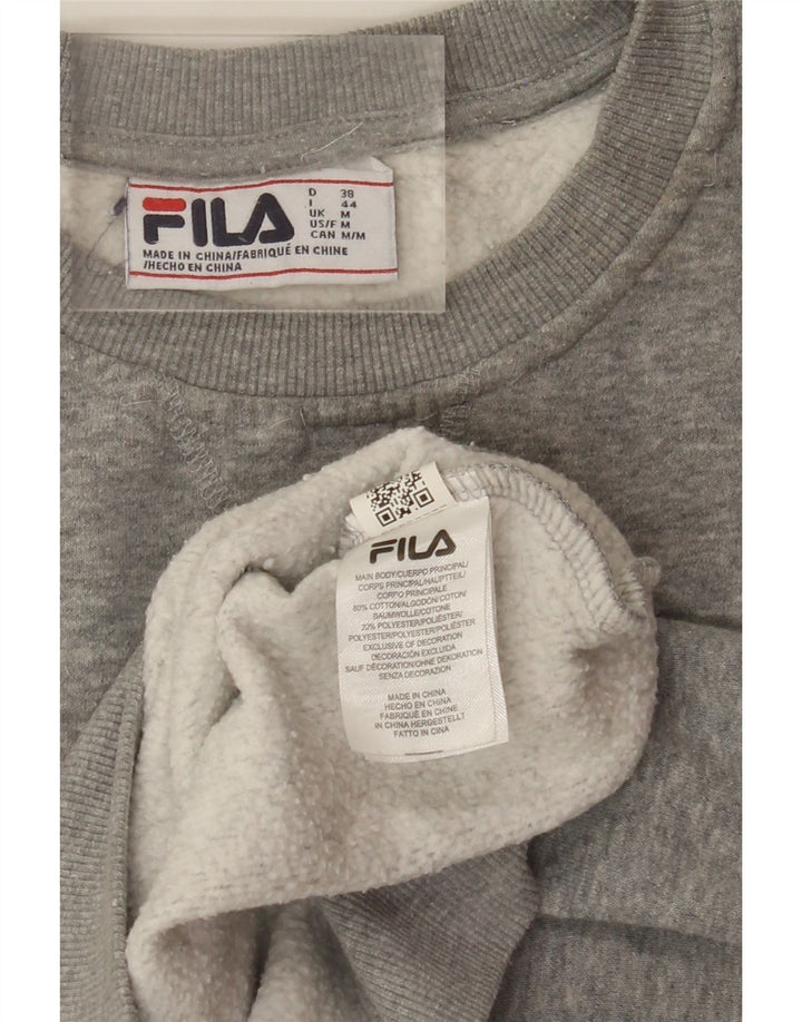 Felpa grafica da donna FILA Maglione UK 14 Colorblock grigio medio