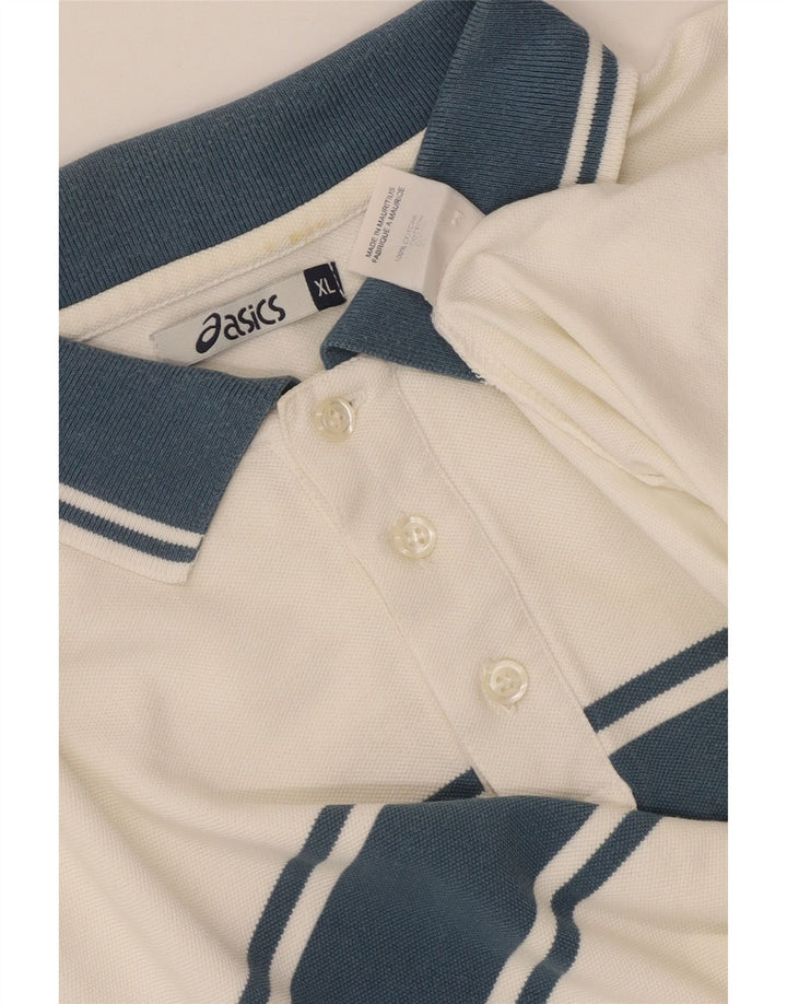 Polo Asics da uomo XL in cotone color block bianco