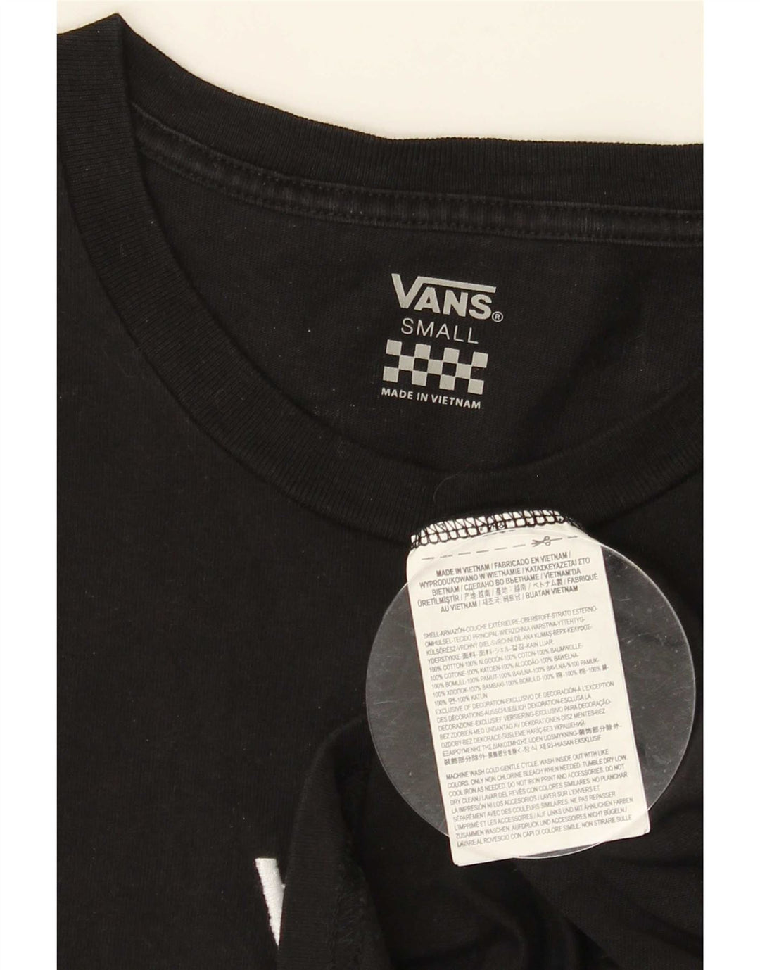 Vans T-shirt da uomo piccola piccola in cotone nero
