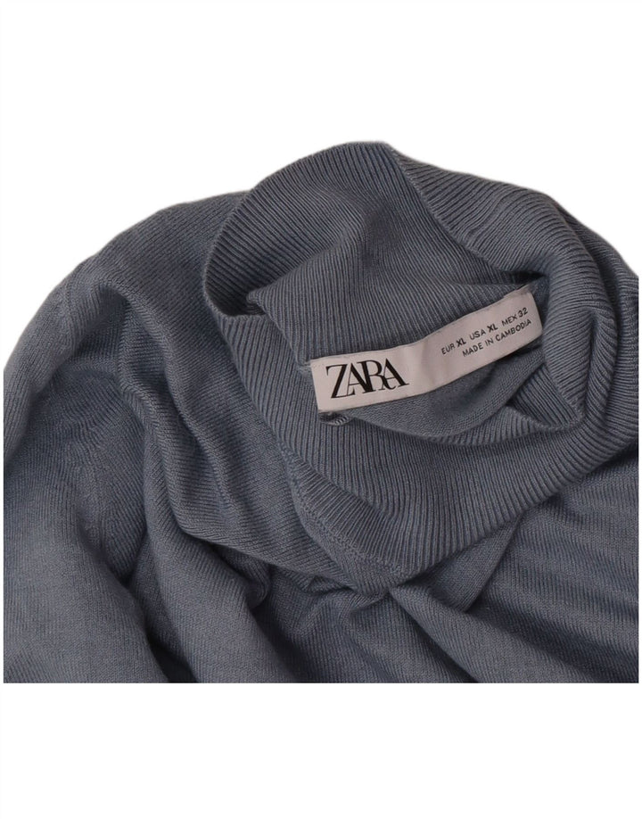 Maglione maglione collo alto da donna Zara UK 18 XL Blu