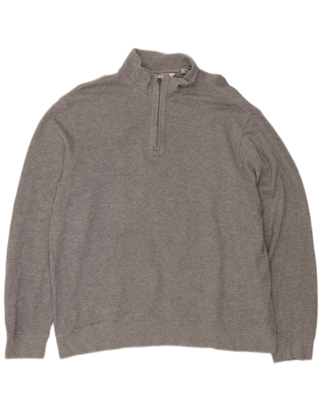 Maglione da uomo con zip e collo IZOD grande in cotone grigio