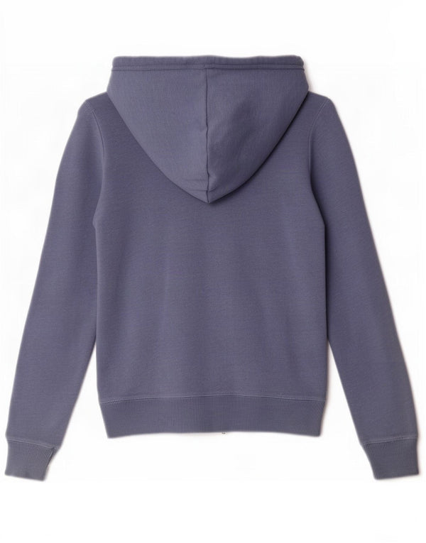 Felpa con cappuccio e zip grafica Hollister da donna UK 10 Small in cotone blu