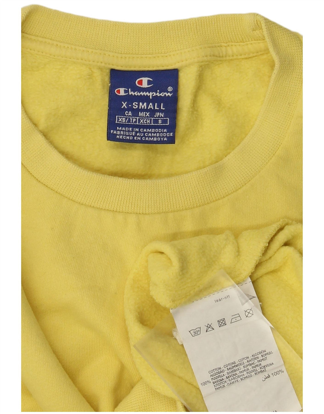 Felpa da uomo Champion Jumper XS in cotone giallo