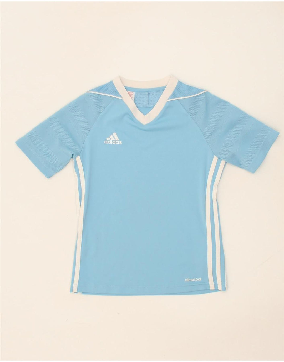 ADIDAS Boys T-Shirt Top 9-10 Years  Blue Polyester Vintage Adidas and Second-Hand Adidas from Messina Hembry 