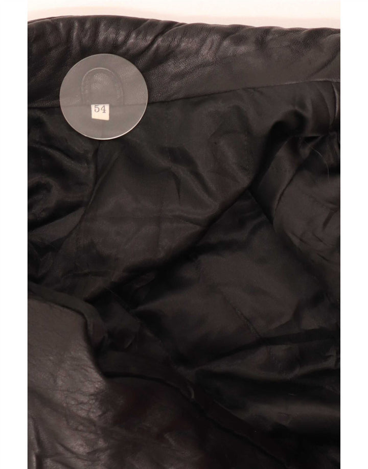 Giacca in pelle vintage da uomo IT 54 2XL Nera