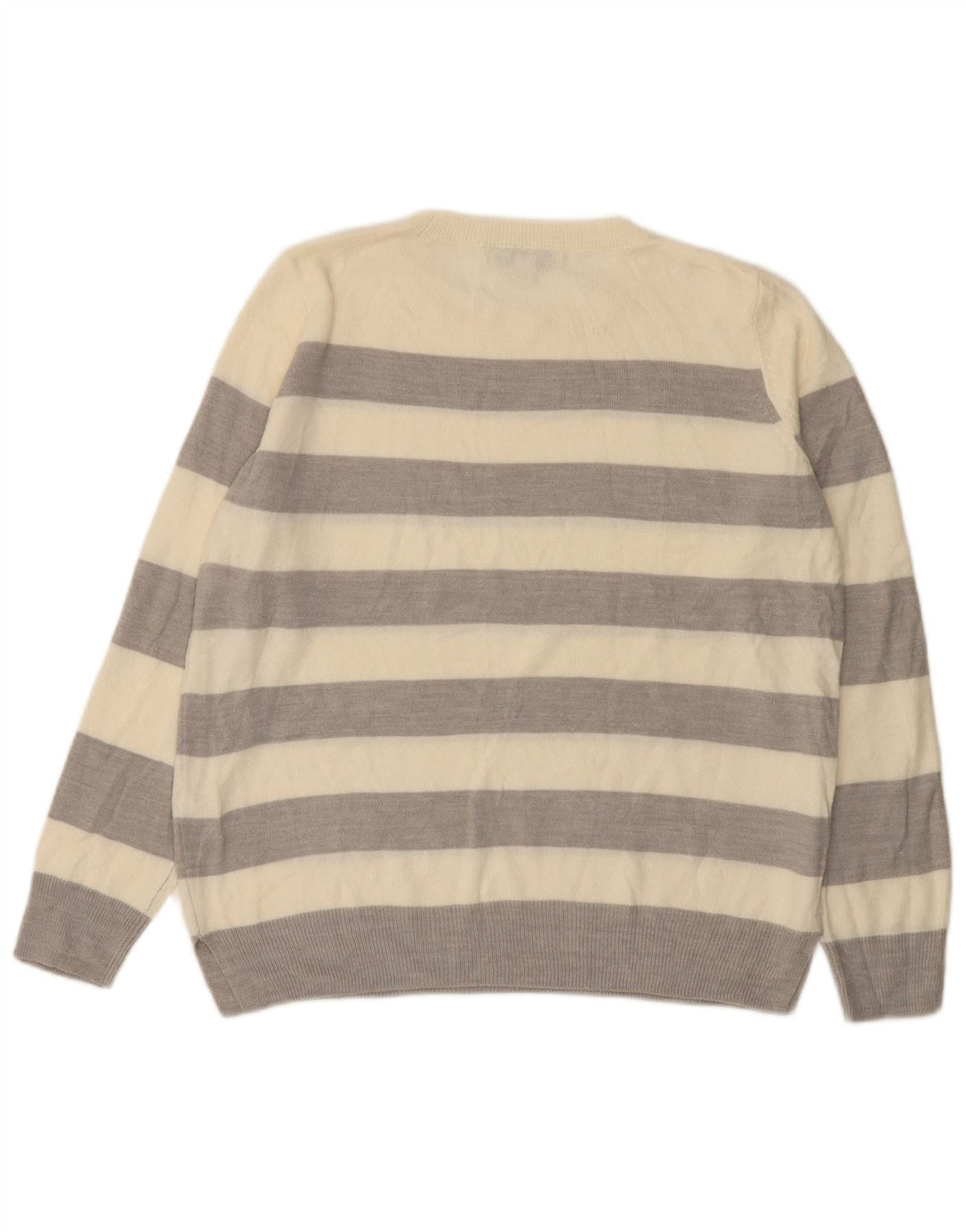 Maglione maglione girocollo da donna Marks & Spencer UK 12 grigio medio a righe