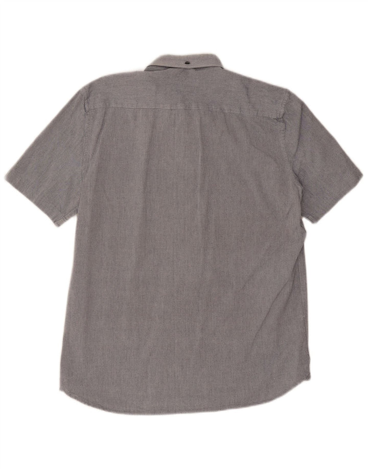 Camicia a maniche corte da uomo French Connection in cotone blu medio